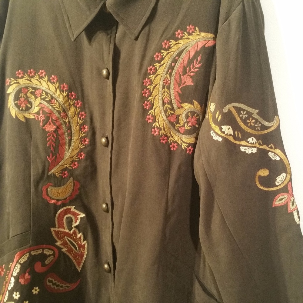 ****SOLD****Indigo Moon Brown W Rose Coat - Picture 6 of 8